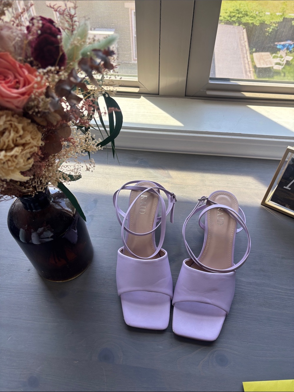 Lavender Strappy Block Heel Sandals - Women